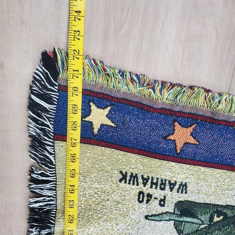 Warbirds Airplanes Tapestry Throw Blanket Multicolor WWII Aircraft Military USA